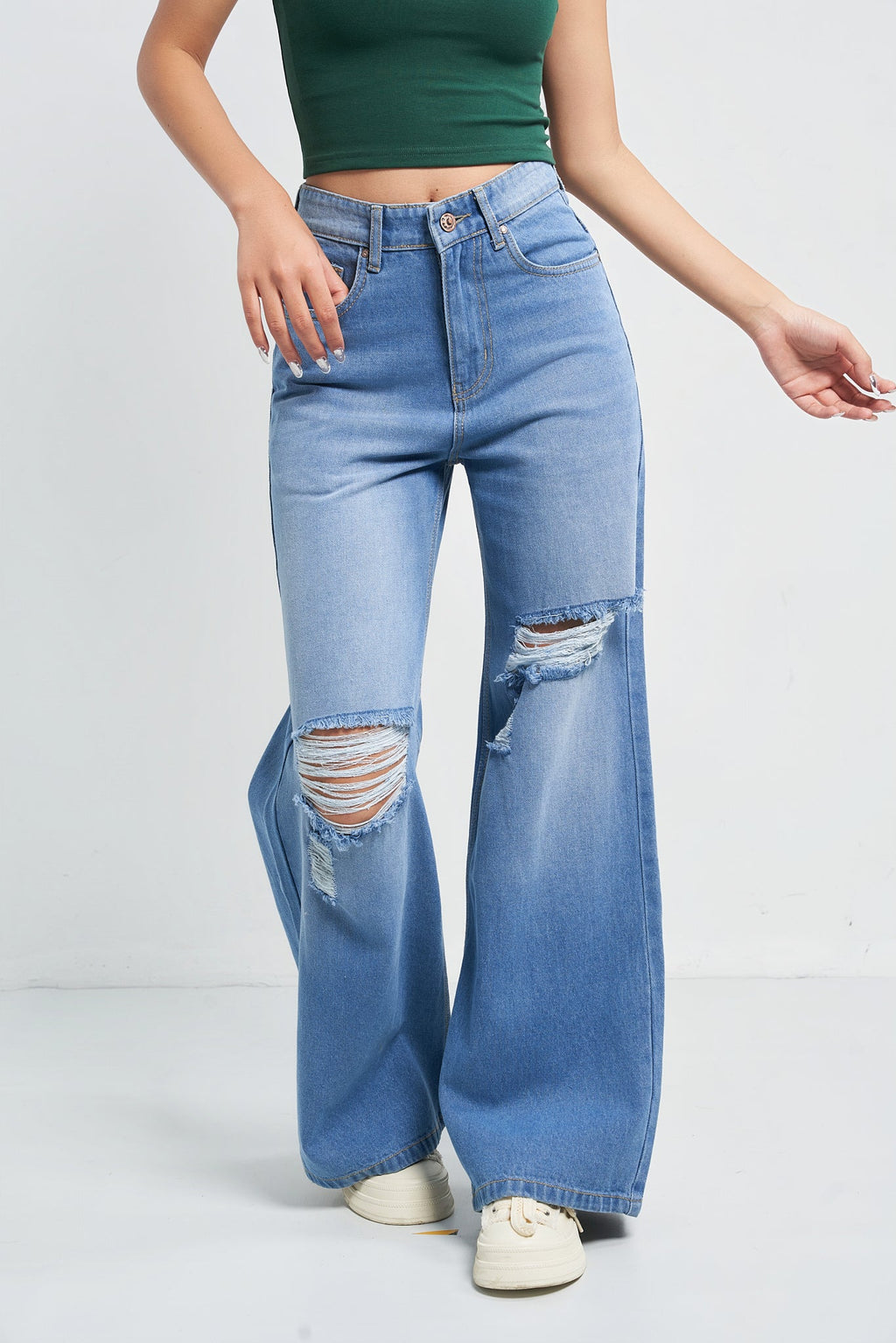 Aesthetic High Waisted Wide Fit Baggy Jeans — image 2