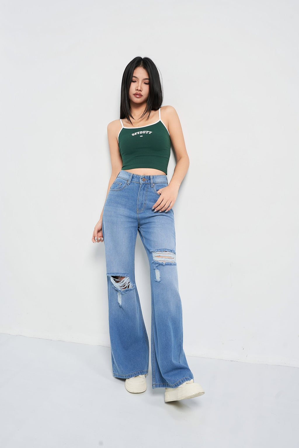 Aesthetic High Waisted Wide Fit Baggy Jeans — image 6