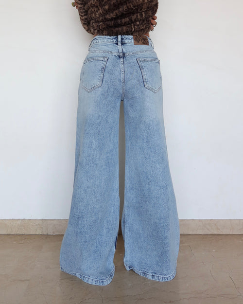 Asymmetric Belt Wide Leg Jeans — image 2