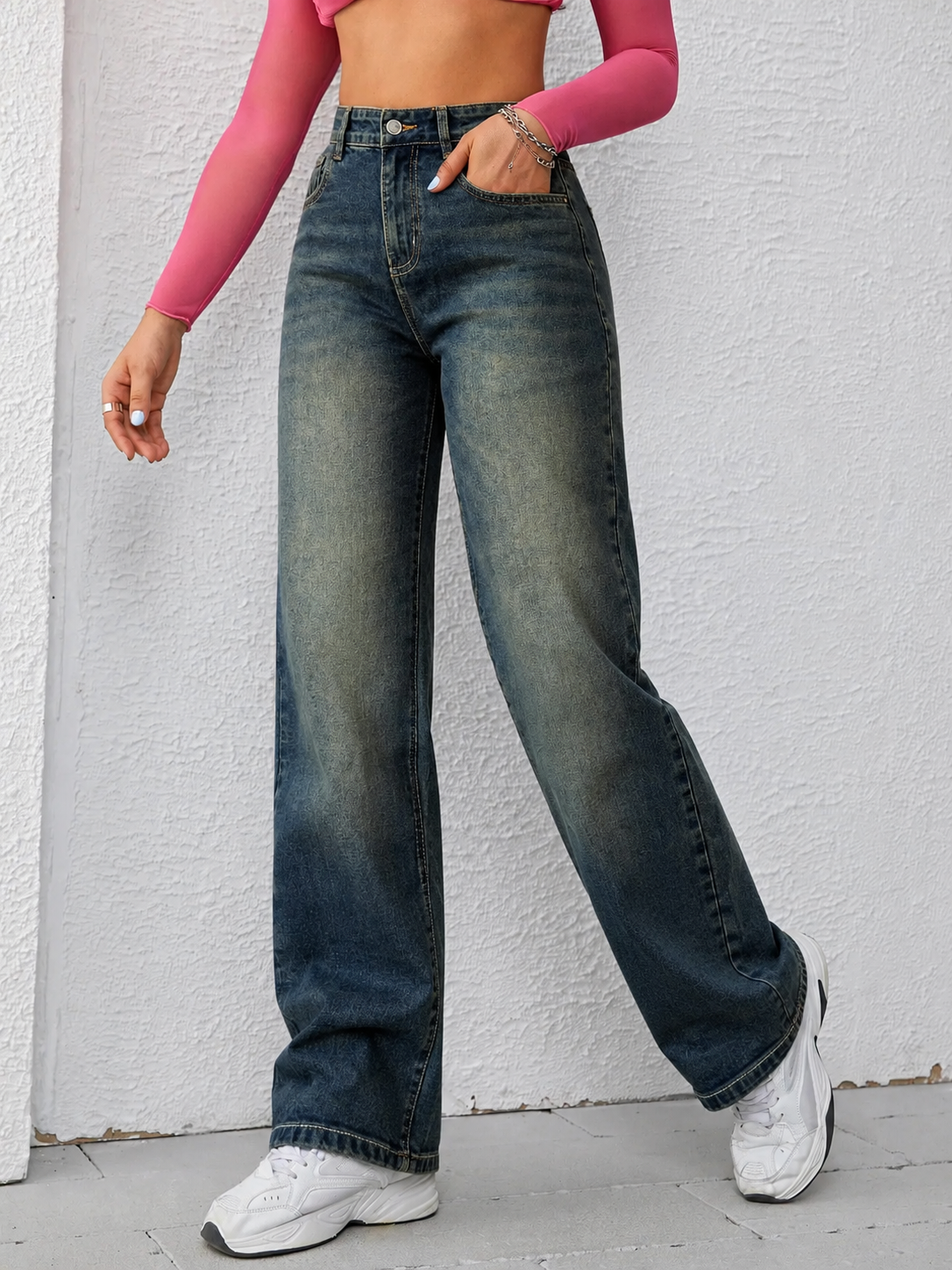 Baddie Vintage Dirty Wash Dad Fit Jeans — image 2