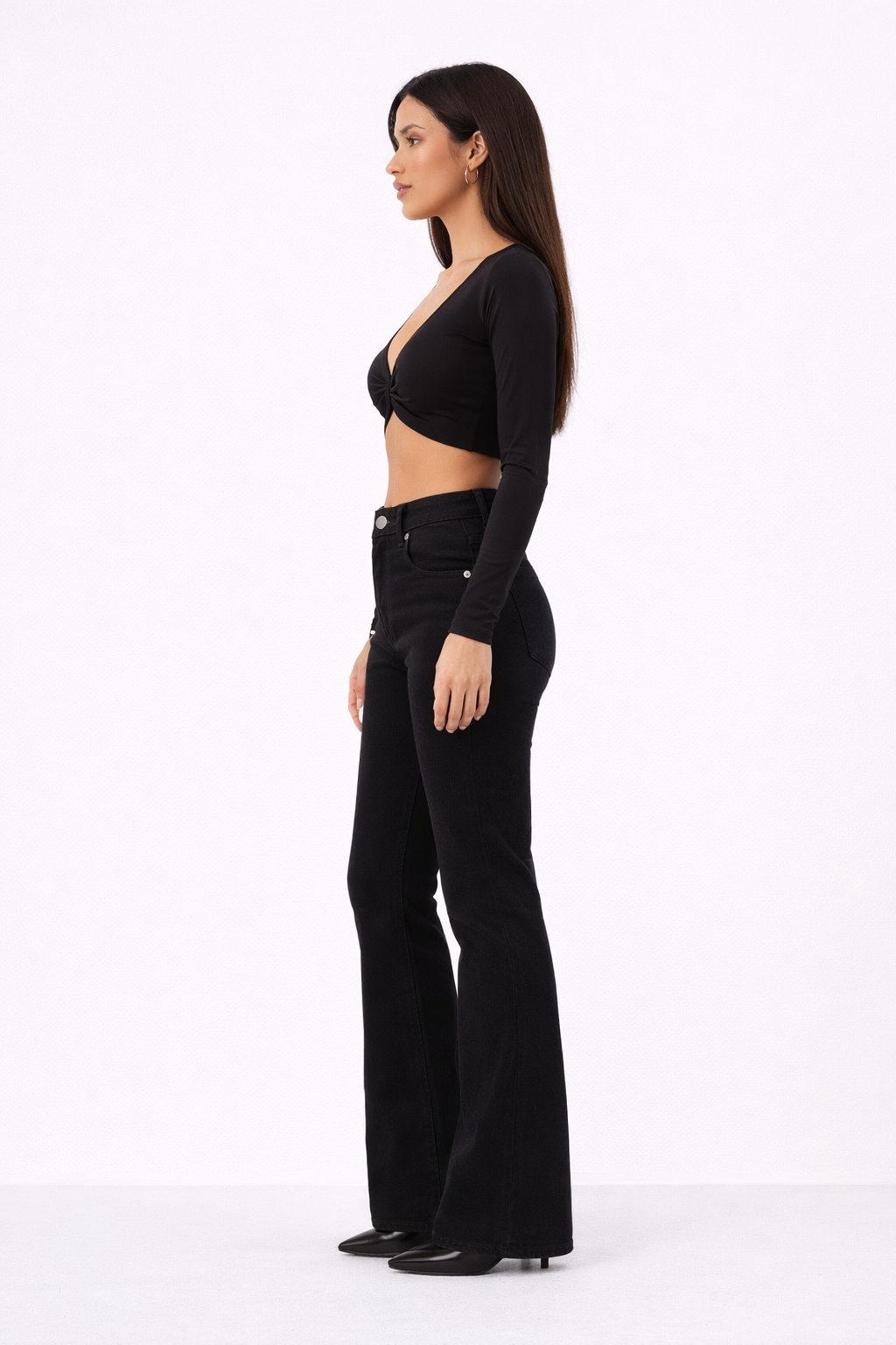 Black Bootcut Flare High Waist Jeans — image 3