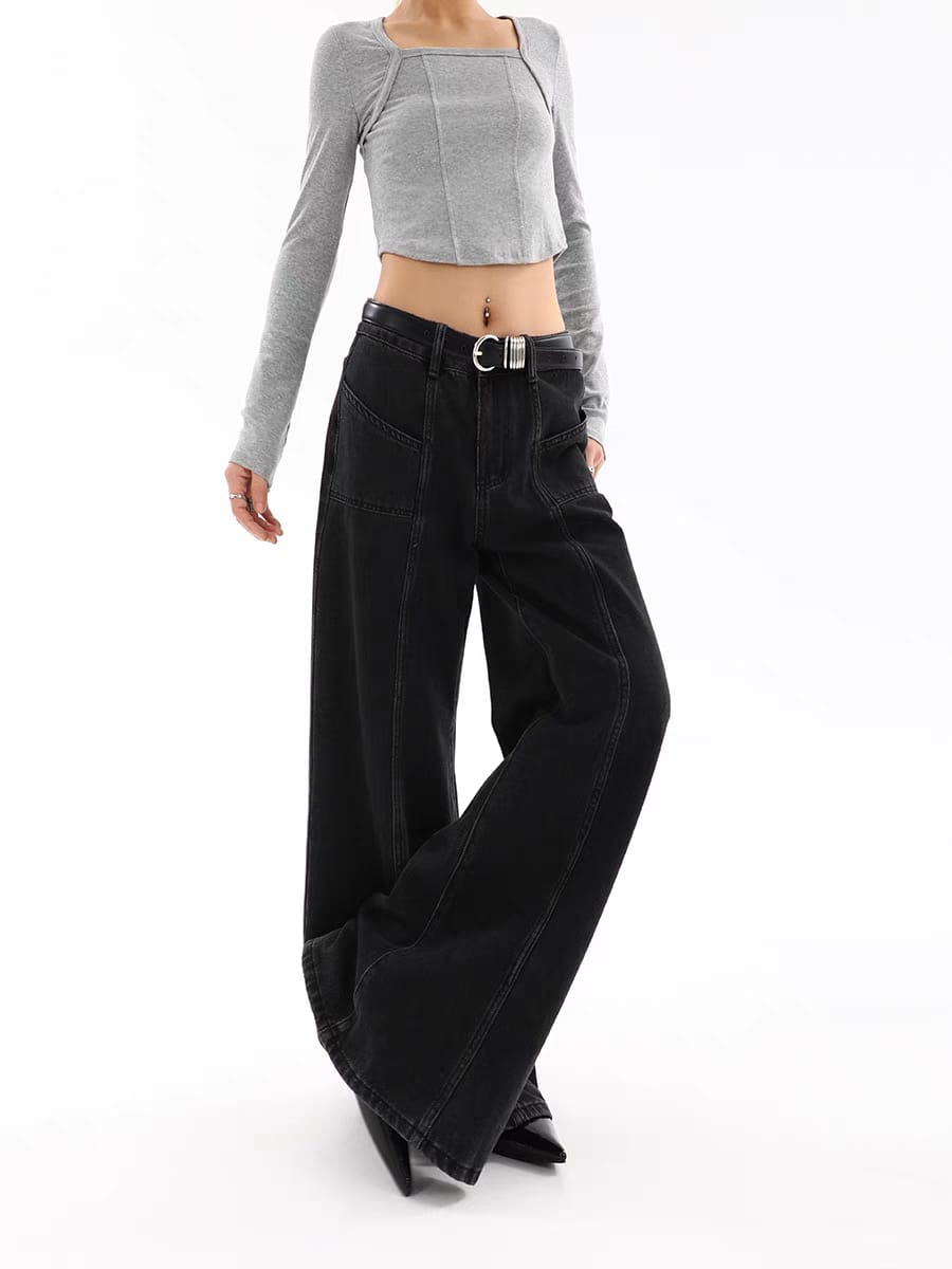 Black Chrome Extra Wide Leg Jeans — image 2