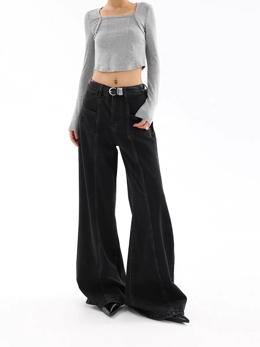 Black Chrome Extra Wide Leg Jeans — image 4