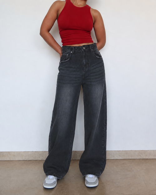 Black Manner Edge Baggy Jeans — image 1