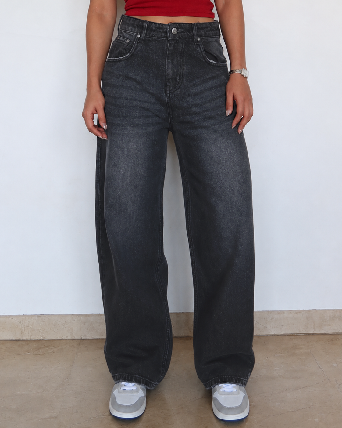 Black Manner Edge Baggy Jeans — image 4