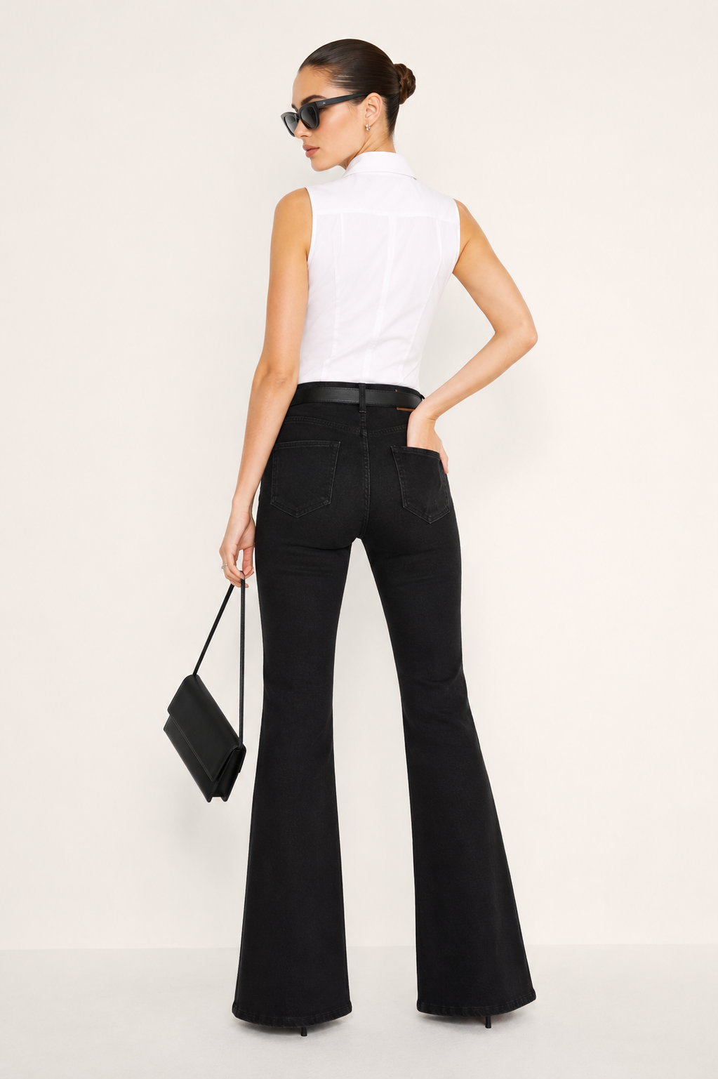 Black Ultra High Rise Flare Jeans — image 2