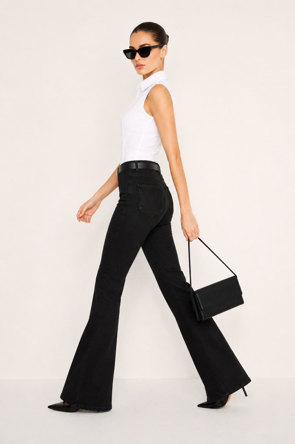 Black Ultra High Rise Flare Jeans — image 3