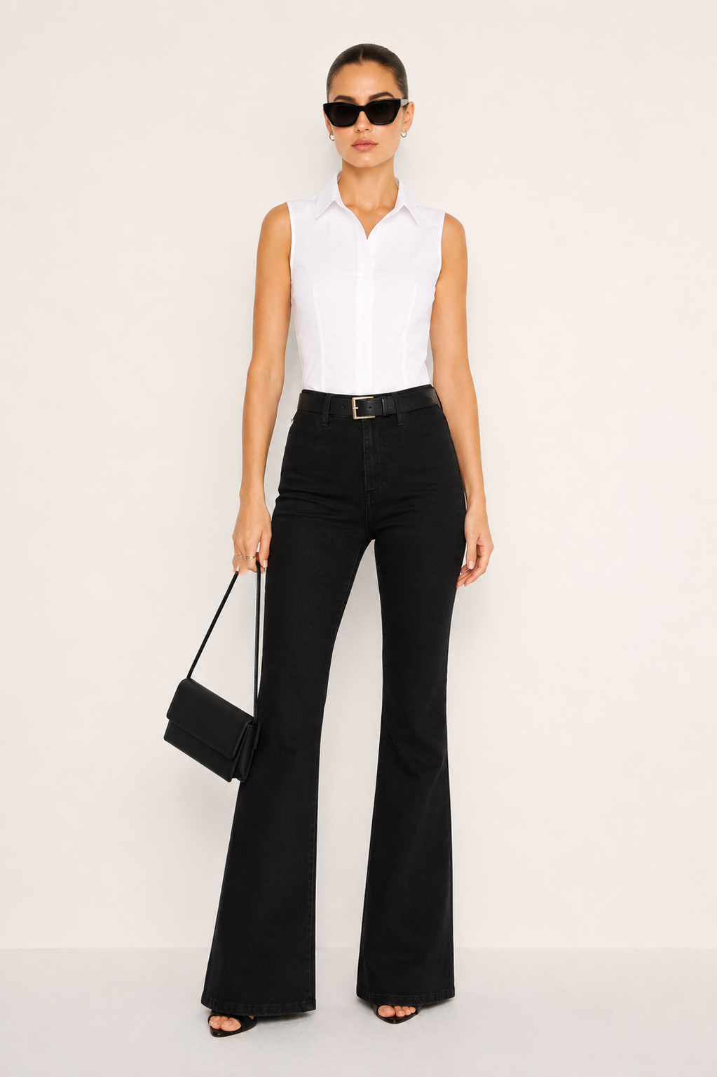 Black Ultra High Rise Flare Jeans — image 4
