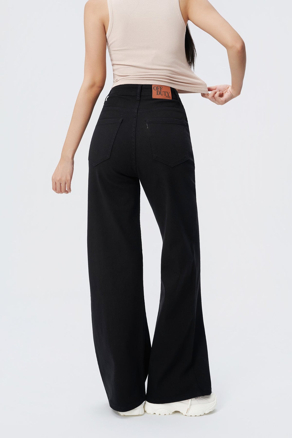 Black Wide Leg High Rise Jeans — image 2