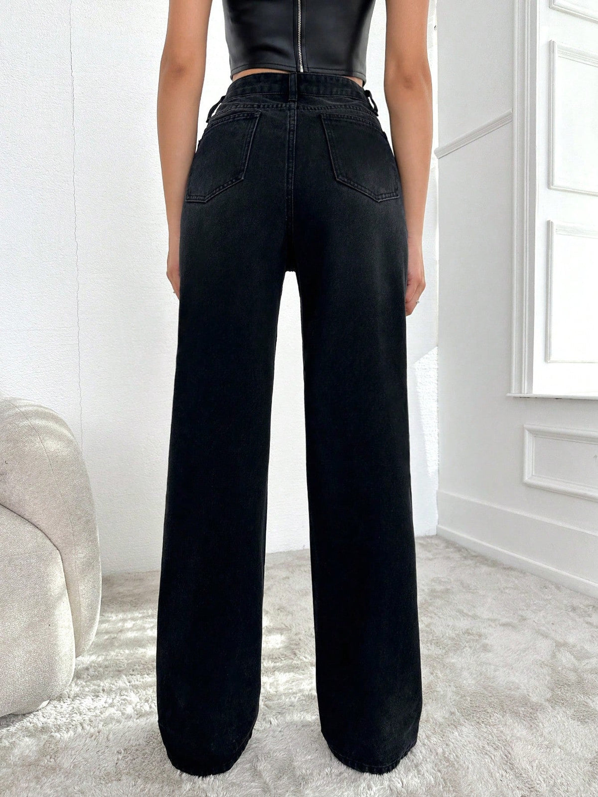 Blackish Super Rise Straight Leg Jeans — image 2