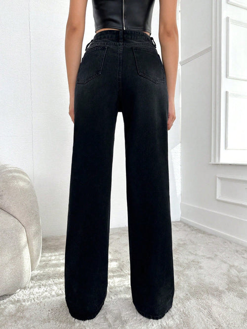 Blackish Super Rise Straight Leg Jeans — image 2