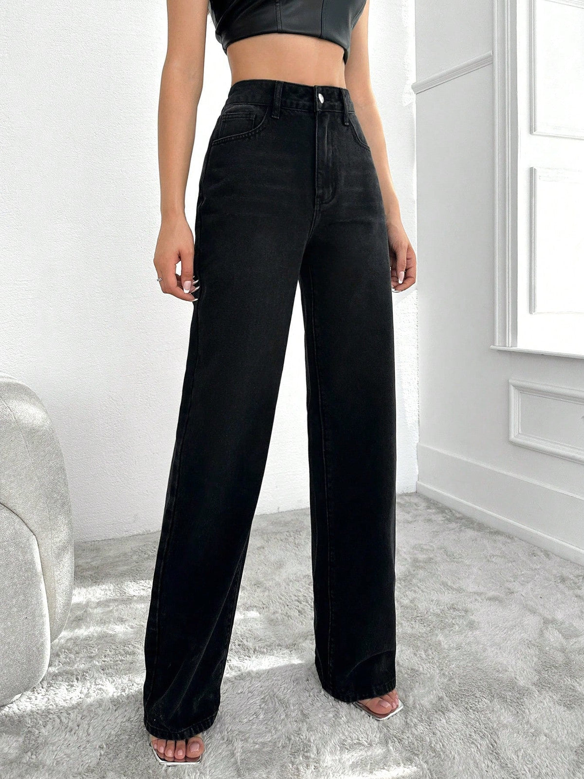 Blackish Super Rise Straight Leg Jeans — image 3