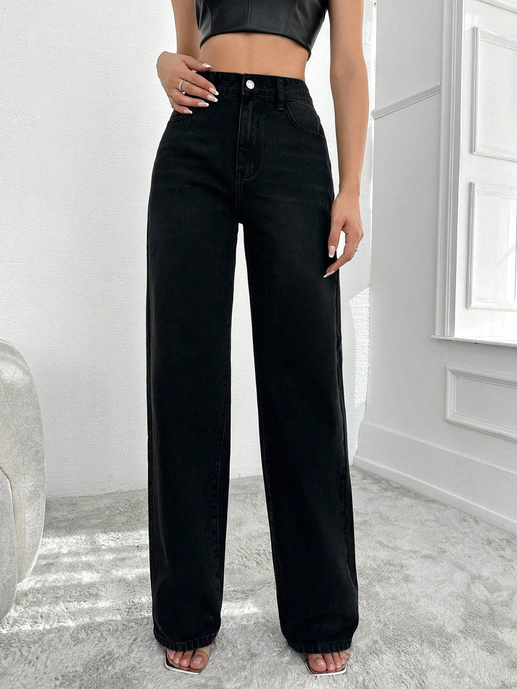 Blackish Super Rise Straight Leg Jeans — image 6
