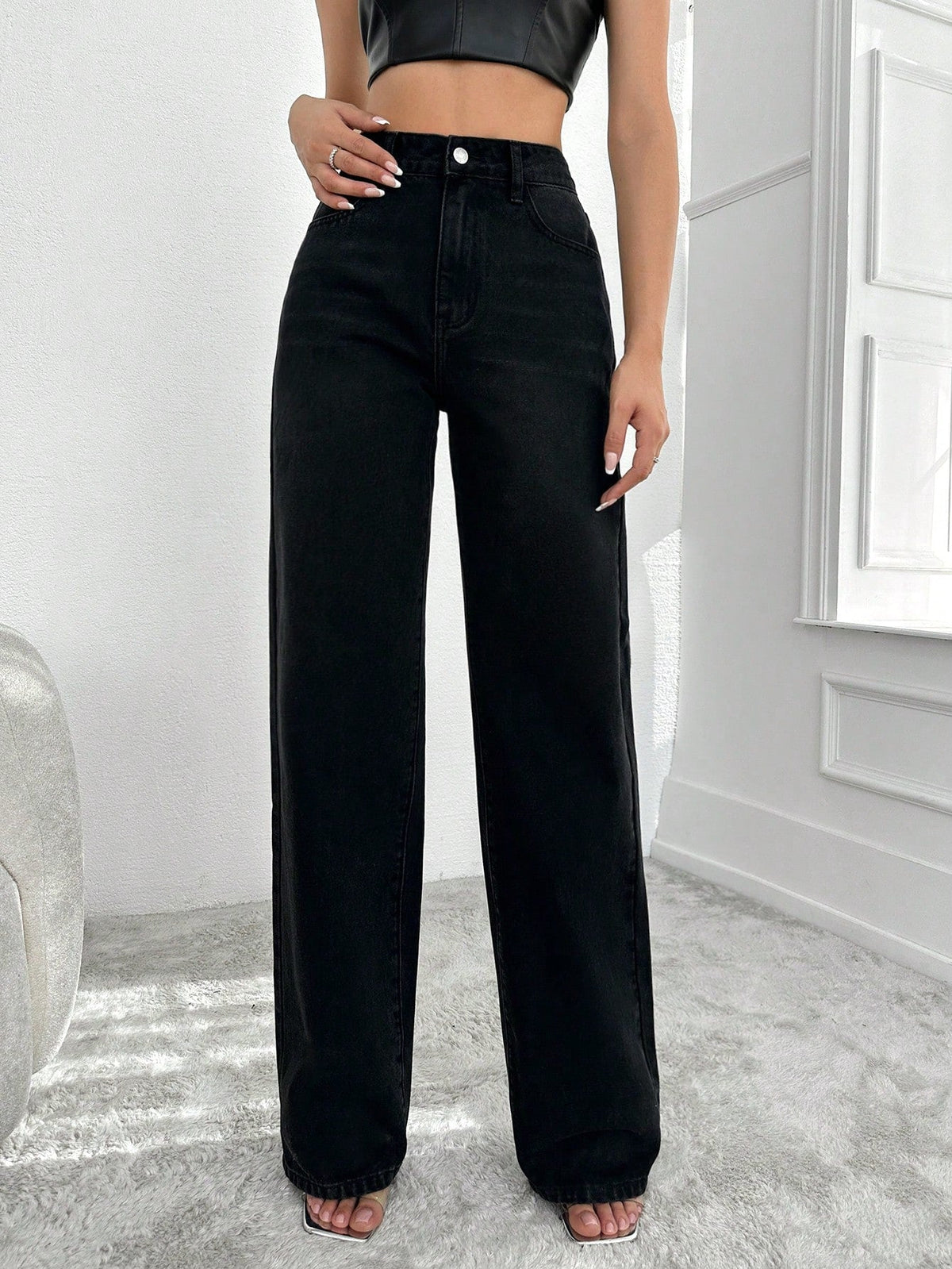 Blackish Super Rise Straight Leg Jeans — image 6