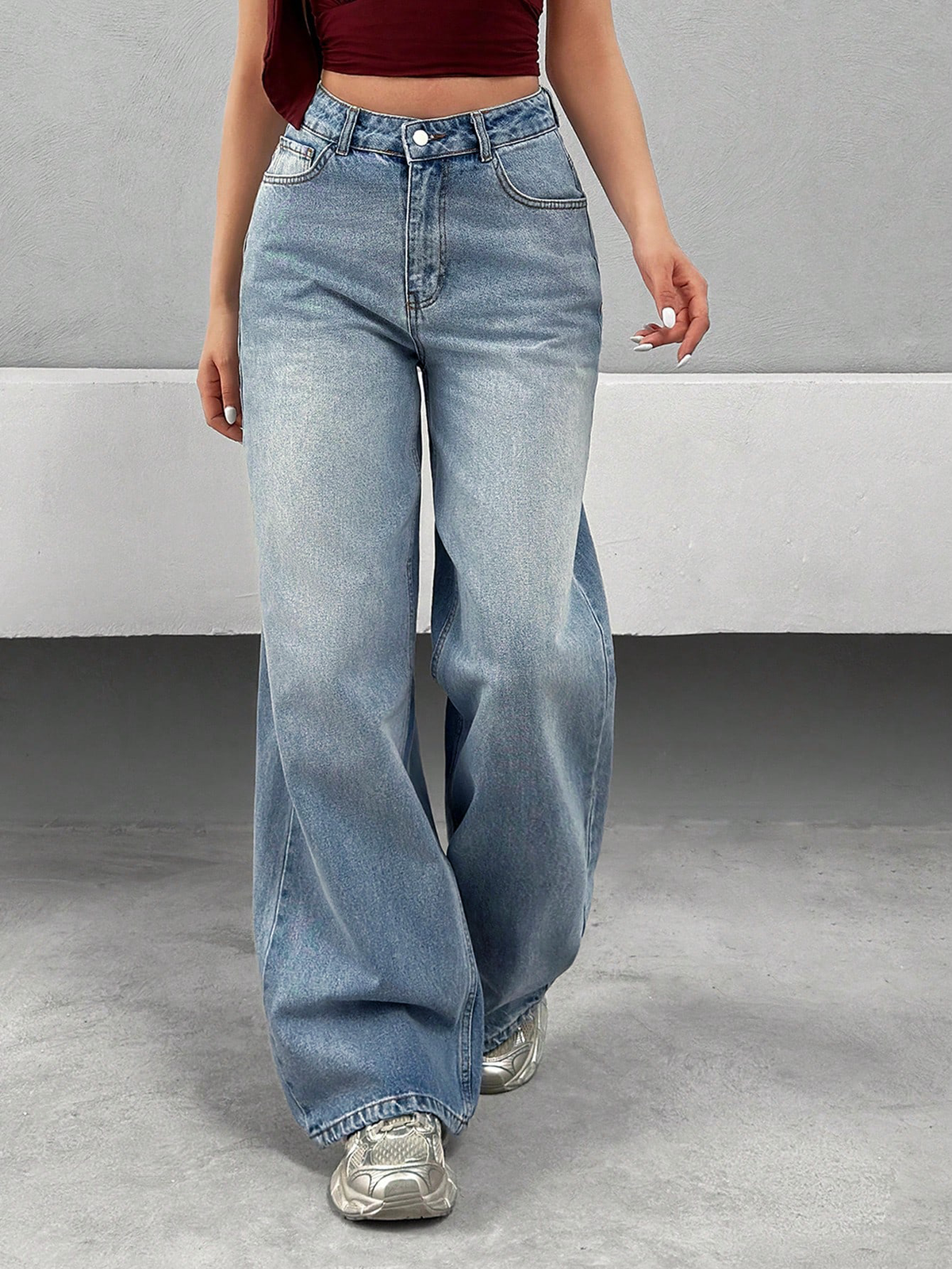 Bling Bleach Wide Leg Jeans — image 1