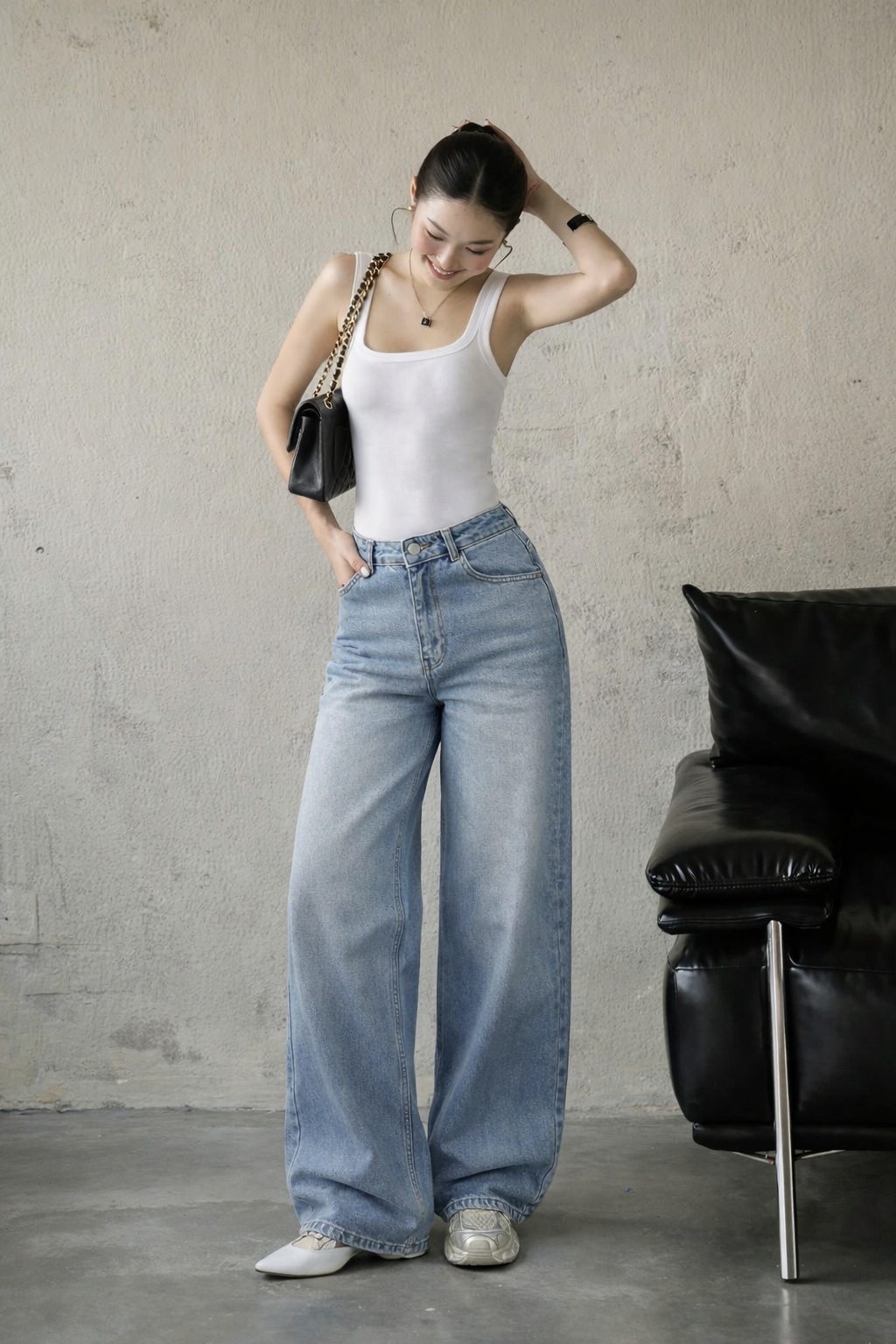 Bling Bleach Wide Leg Jeans — image 3
