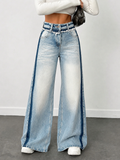 Blue Raw Track Extra Wide Leg Jeans — image 1