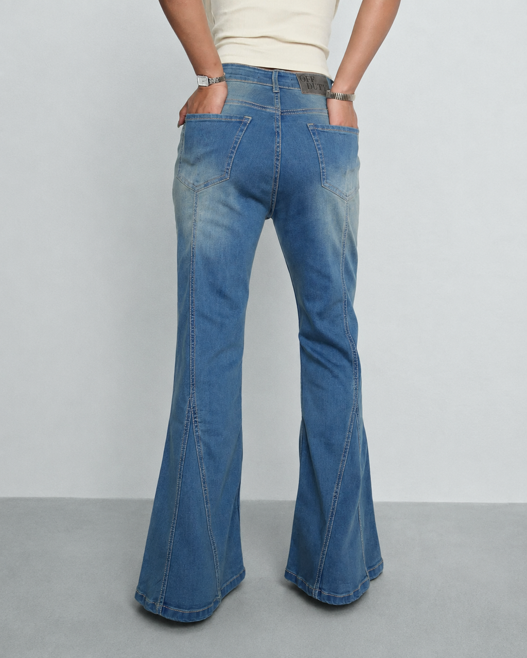 Bohemian Feels Raw Hem Stretch Flare Jeans — image 2