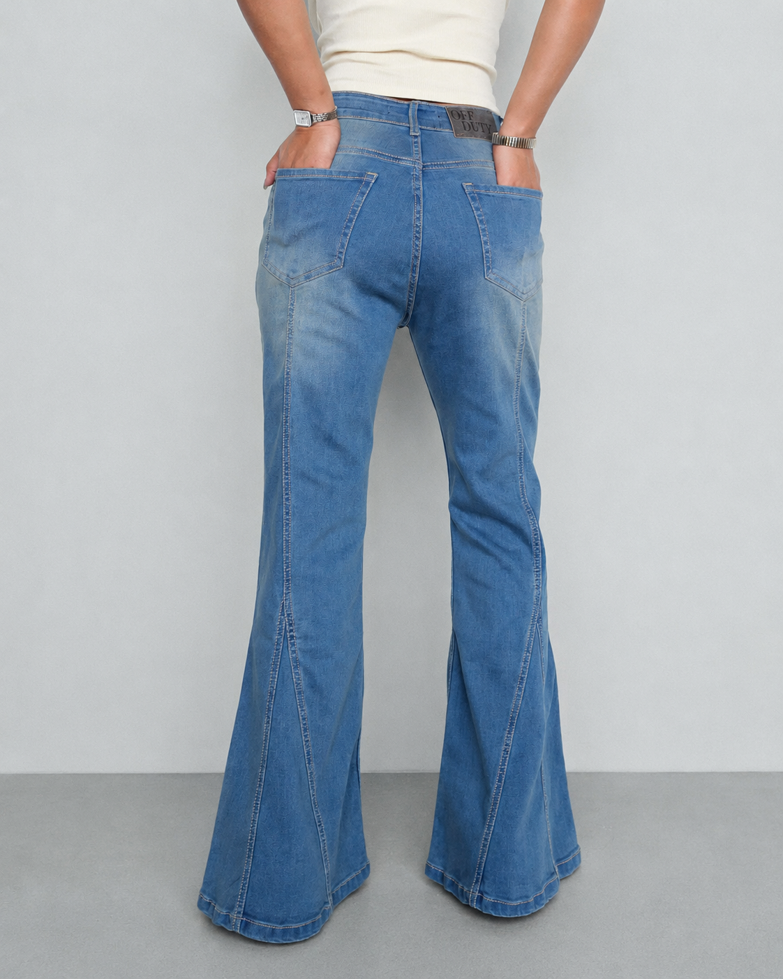 Bohemian Feels Raw Hem Stretch Flare Jeans — image 3
