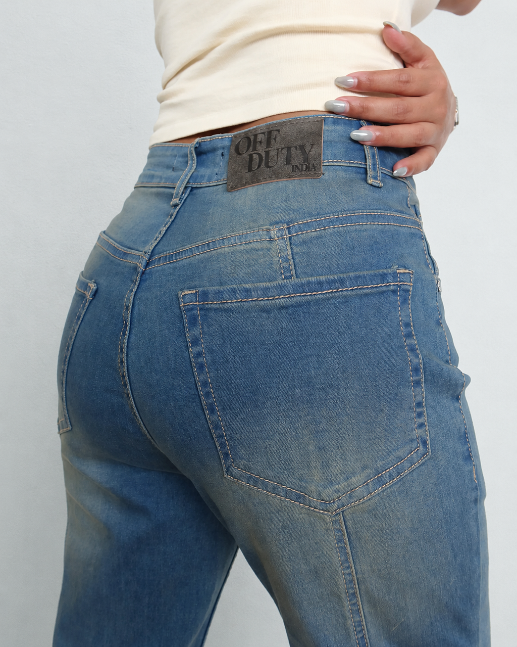 Bohemian Feels Raw Hem Stretch Flare Jeans — image 5