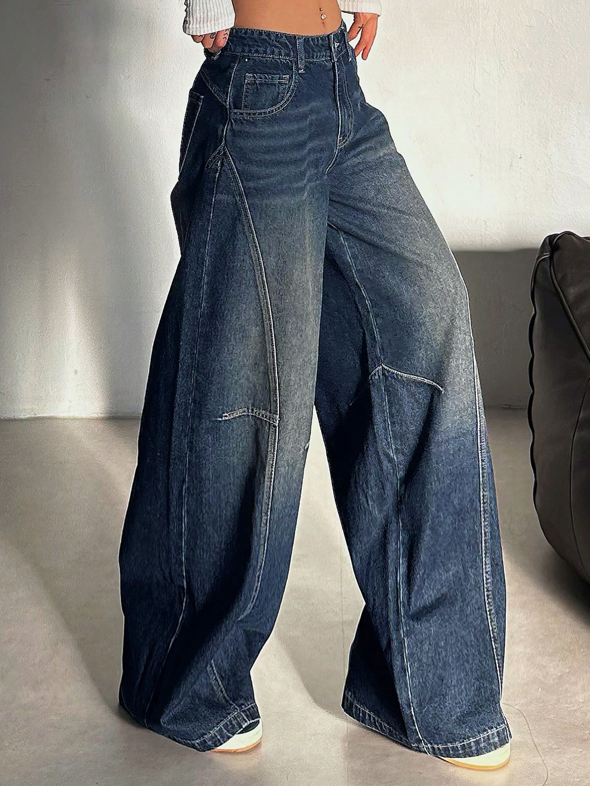 Bold Streak Pannel Wide Leg Jeans — image 2
