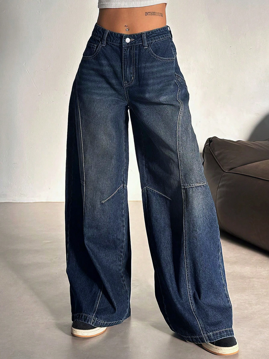 Bold Streak Pannel Wide Leg Jeans — image 3