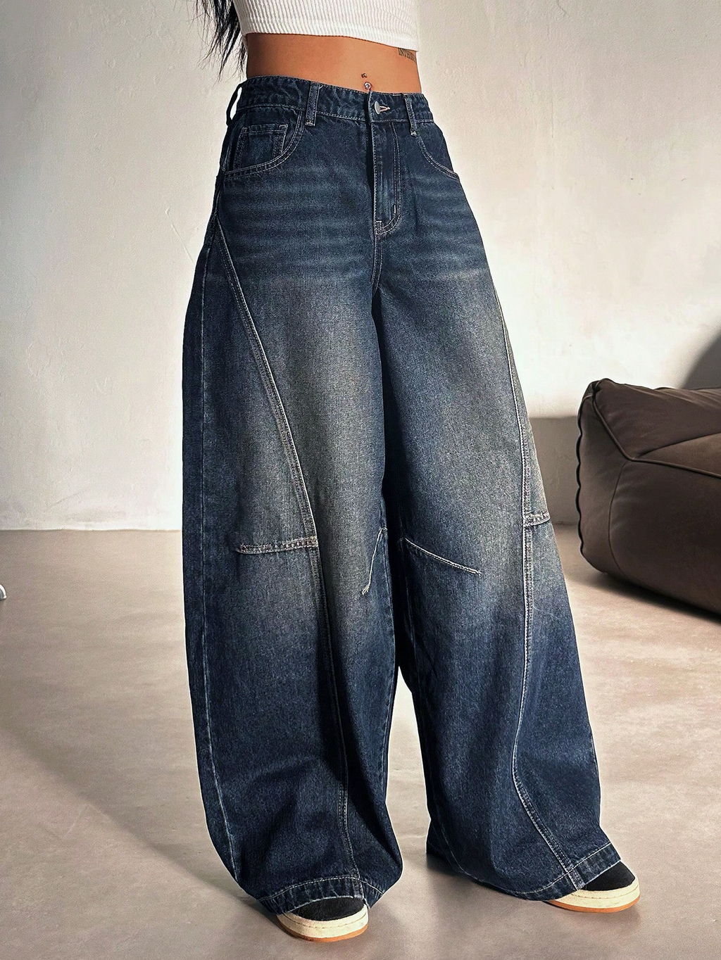 Bold Streak Pannel Wide Leg Jeans — image 6