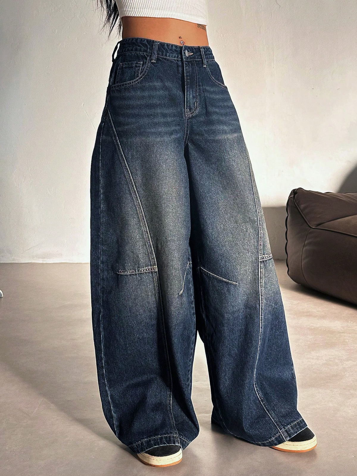 Bold Streak Pannel Wide Leg Jeans — image 6