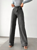 Charcoal Wide Leg High Rise Jeans — image 1