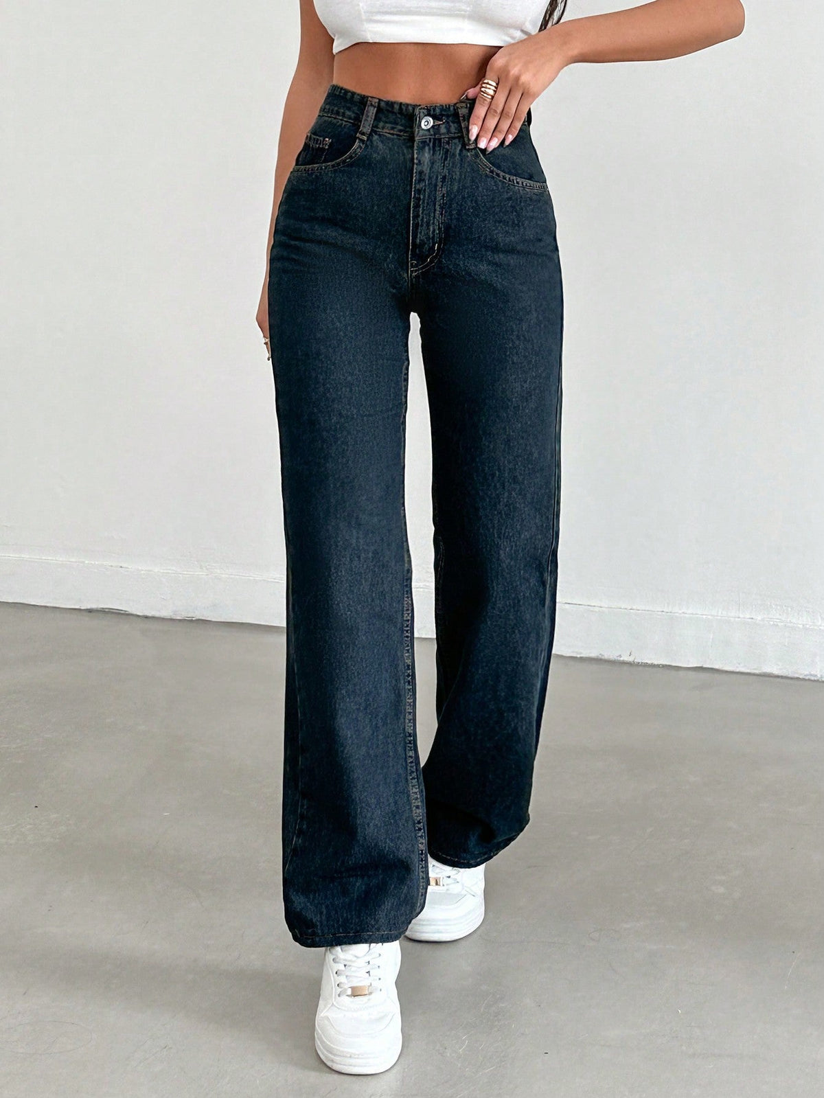 Cosmic Blue Dad Fit Straight Jeans — image 2