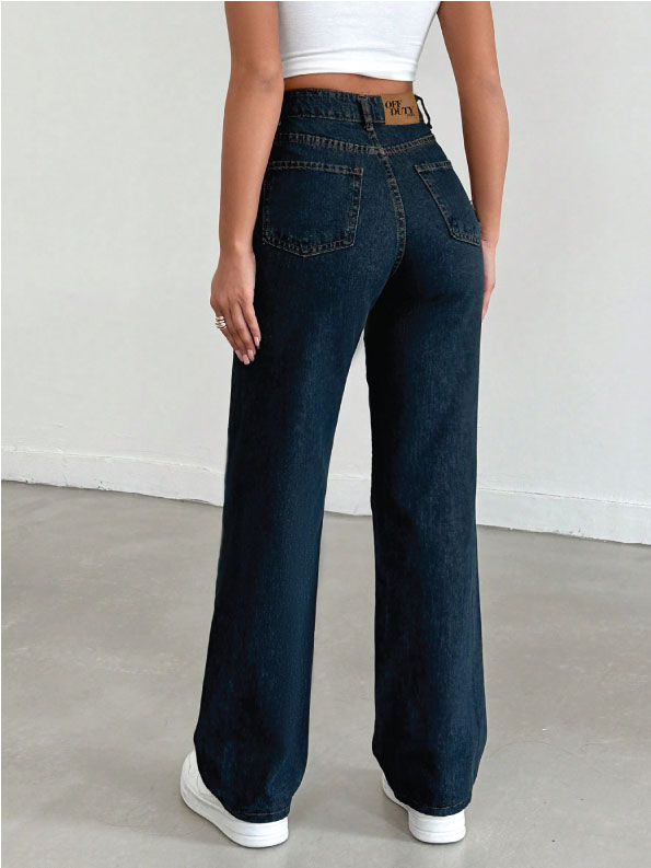 Cosmic Blue Dad Fit Straight Jeans — image 3