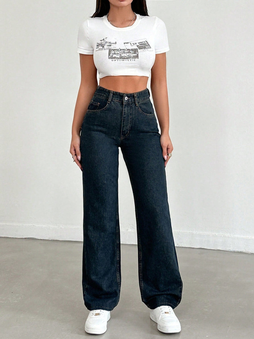 Cosmic Blue Dad Fit Straight Jeans — image 4