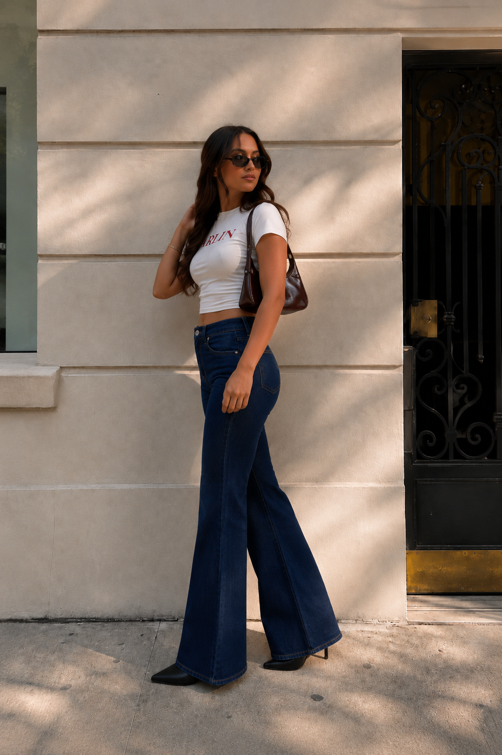 Dark Blue Bootcut Flare Jeans — image 3