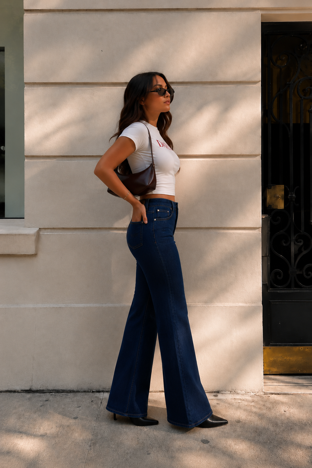 Dark Blue Bootcut Flare Jeans — image 4