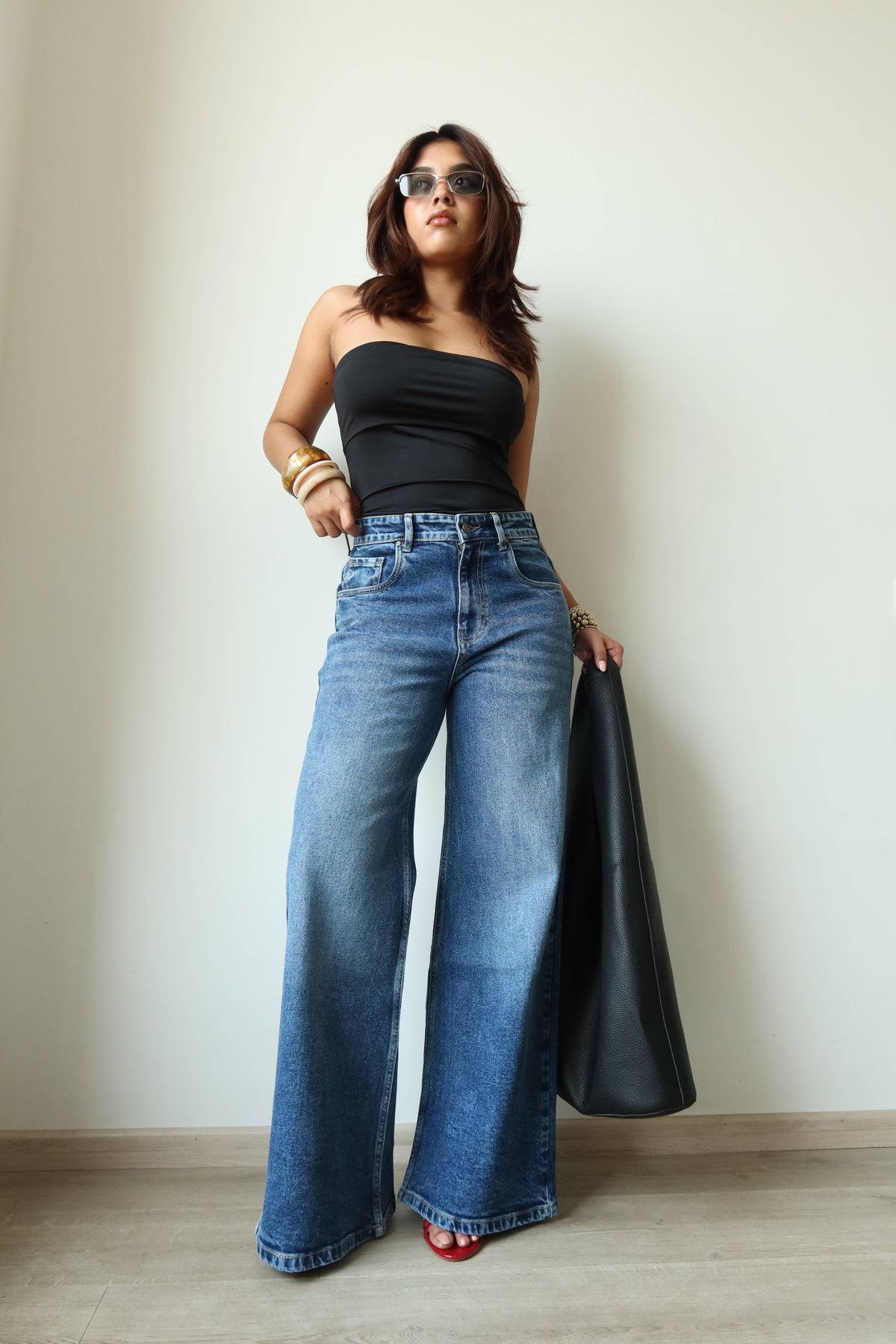 Dark Horizon Stone Wash Wide Leg Jeans — image 1