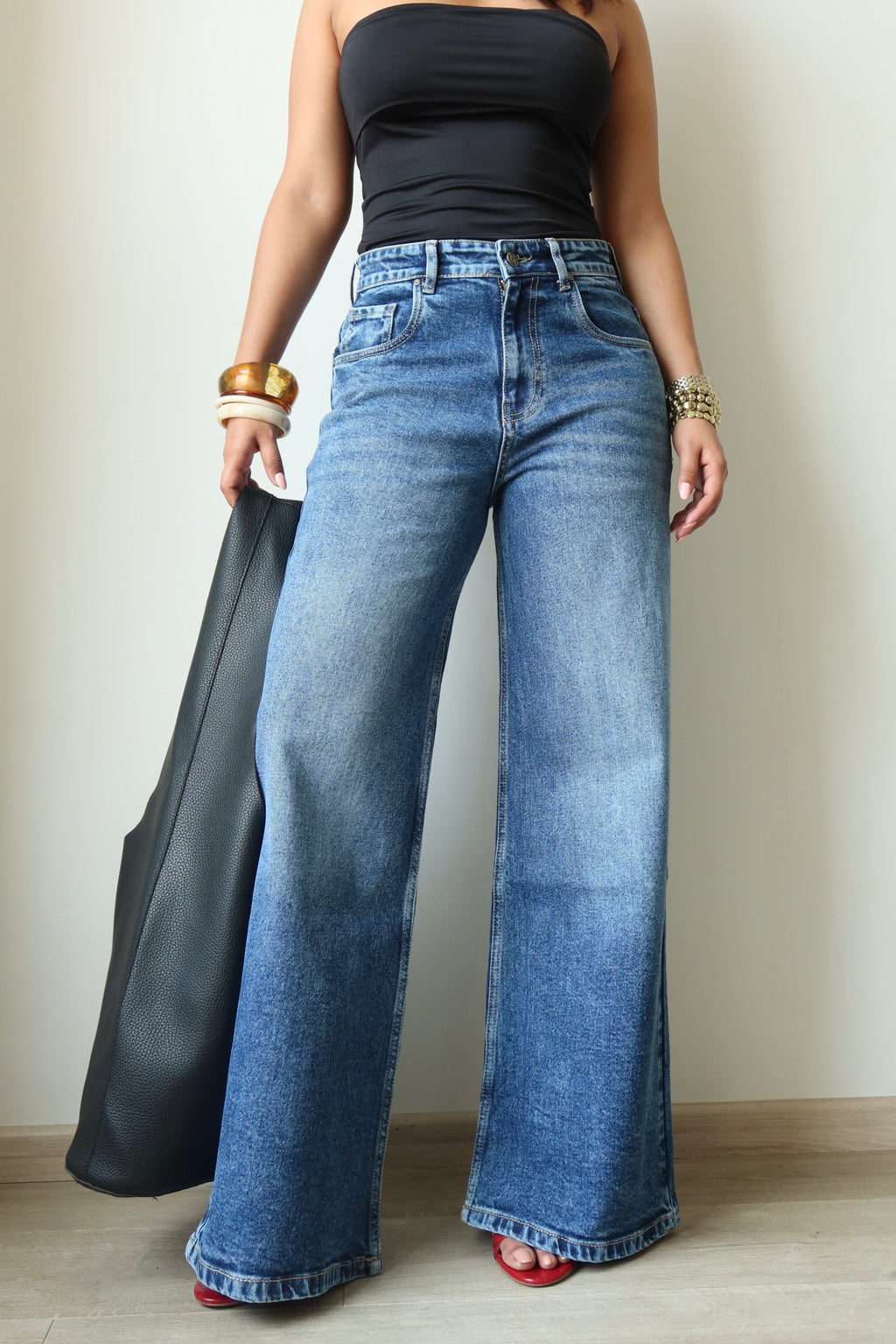 Dark Horizon Stone Wash Wide Leg Jeans — image 2