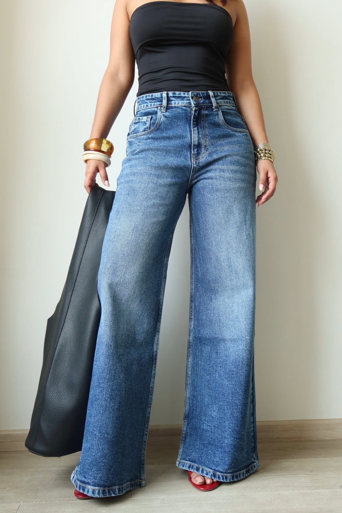 Dark Horizon Stone Wash Wide Leg Jeans — image 2