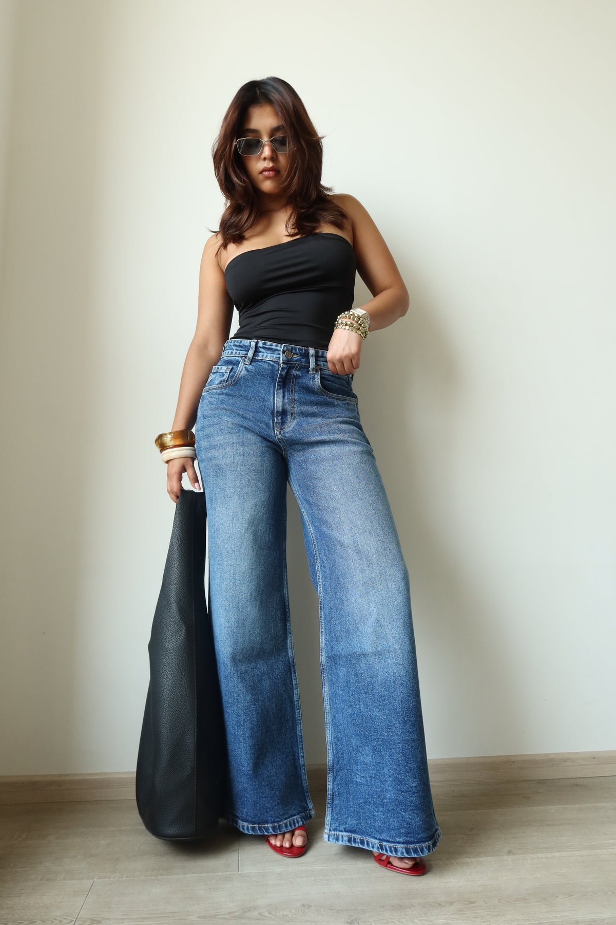 Dark Horizon Stone Wash Wide Leg Jeans — image 4