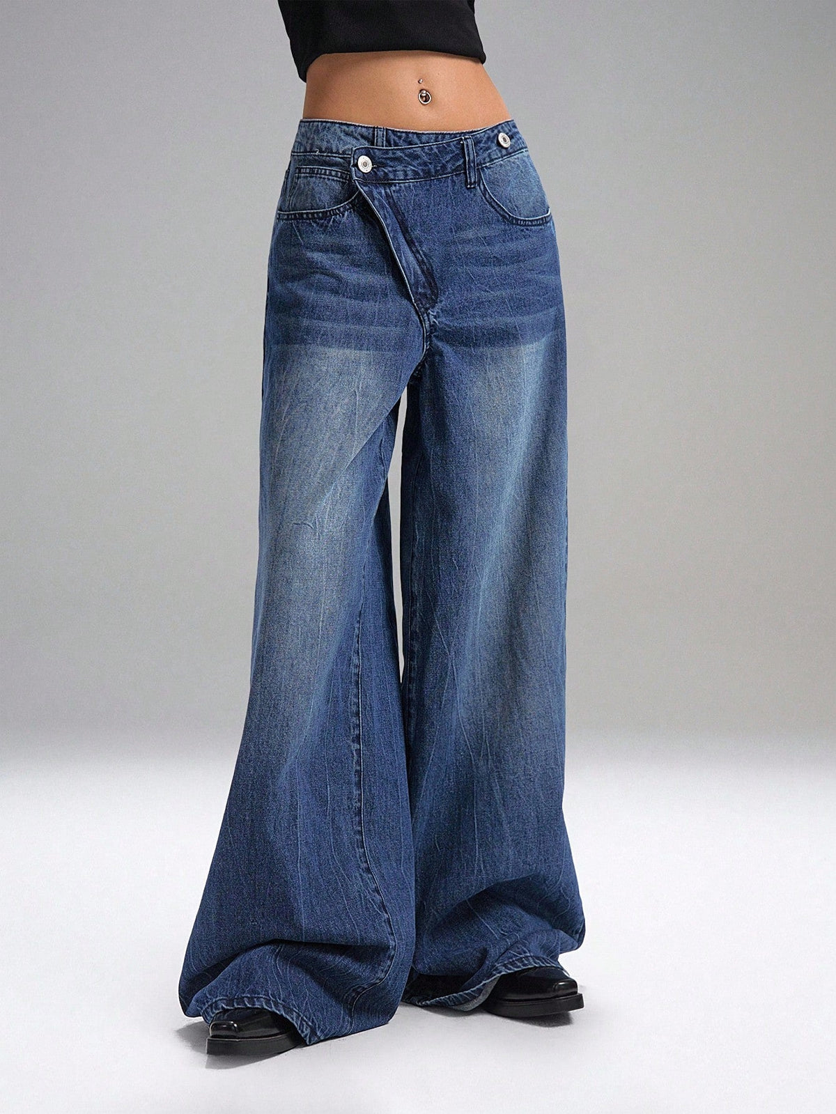 Deconstructed Fly Extra Wide Leg Jeans — image 1