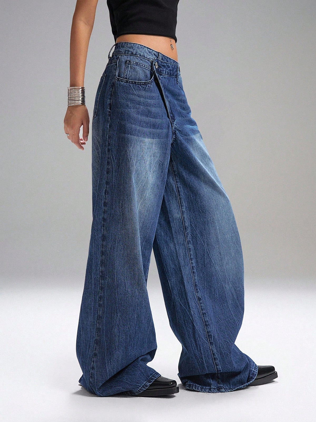 Deconstructed Fly Extra Wide Leg Jeans — image 2