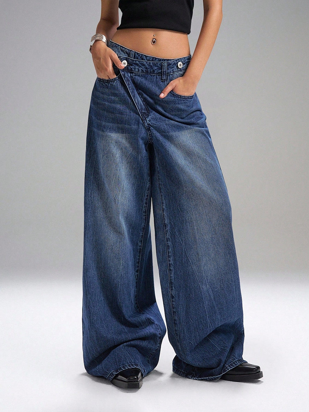 Deconstructed Fly Extra Wide Leg Jeans — image 4