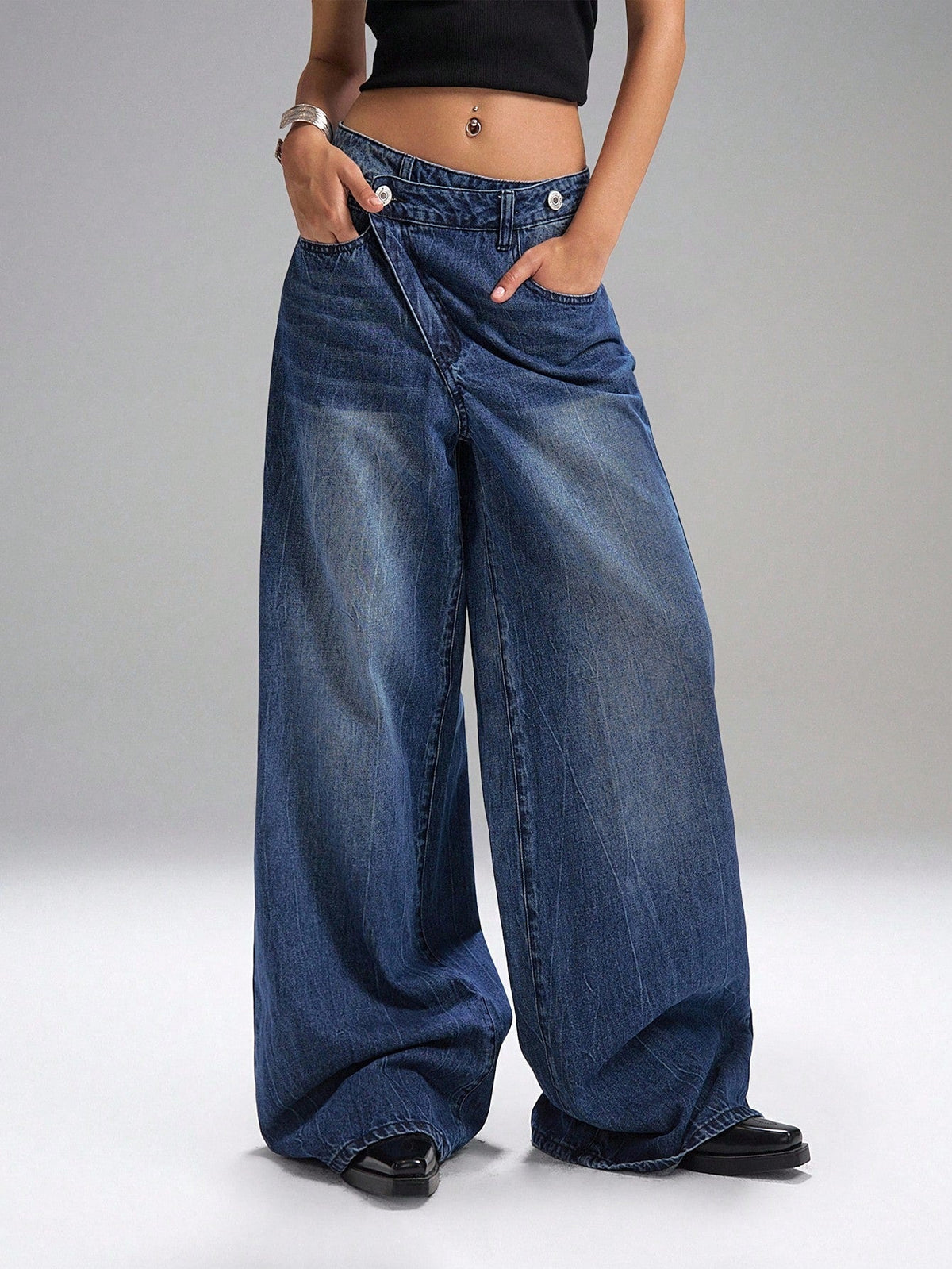 Deconstructed Fly Extra Wide Leg Jeans — image 4