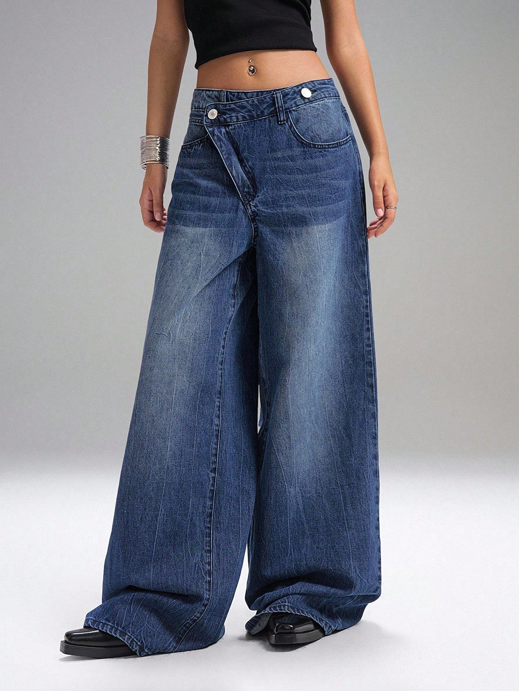 Deconstructed Fly Extra Wide Leg Jeans — image 5