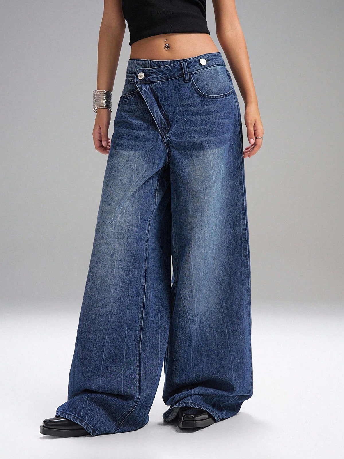 Deconstructed Fly Extra Wide Leg Jeans — image 5
