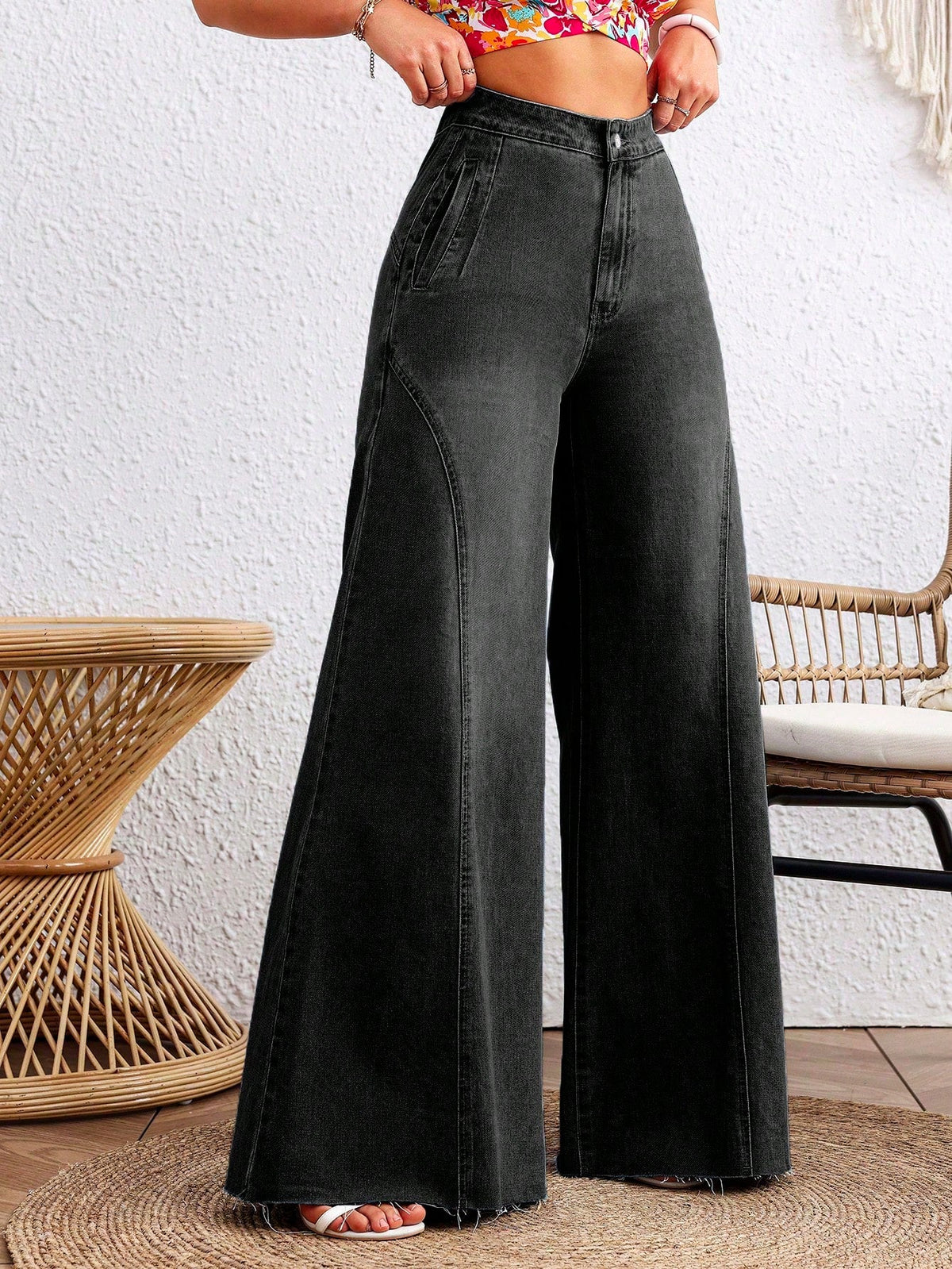 Detailed Stitch Super Wide Leg Jeans — image 2
