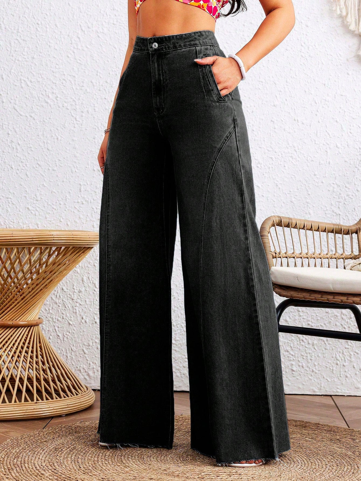 Detailed Stitch Super Wide Leg Jeans — image 4