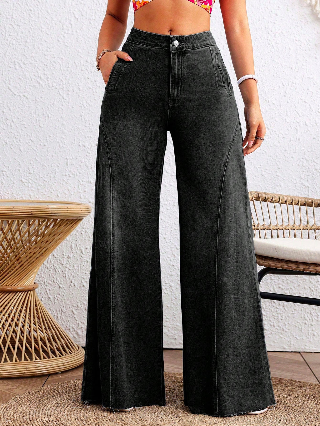 Detailed Stitch Super Wide Leg Jeans — image 5