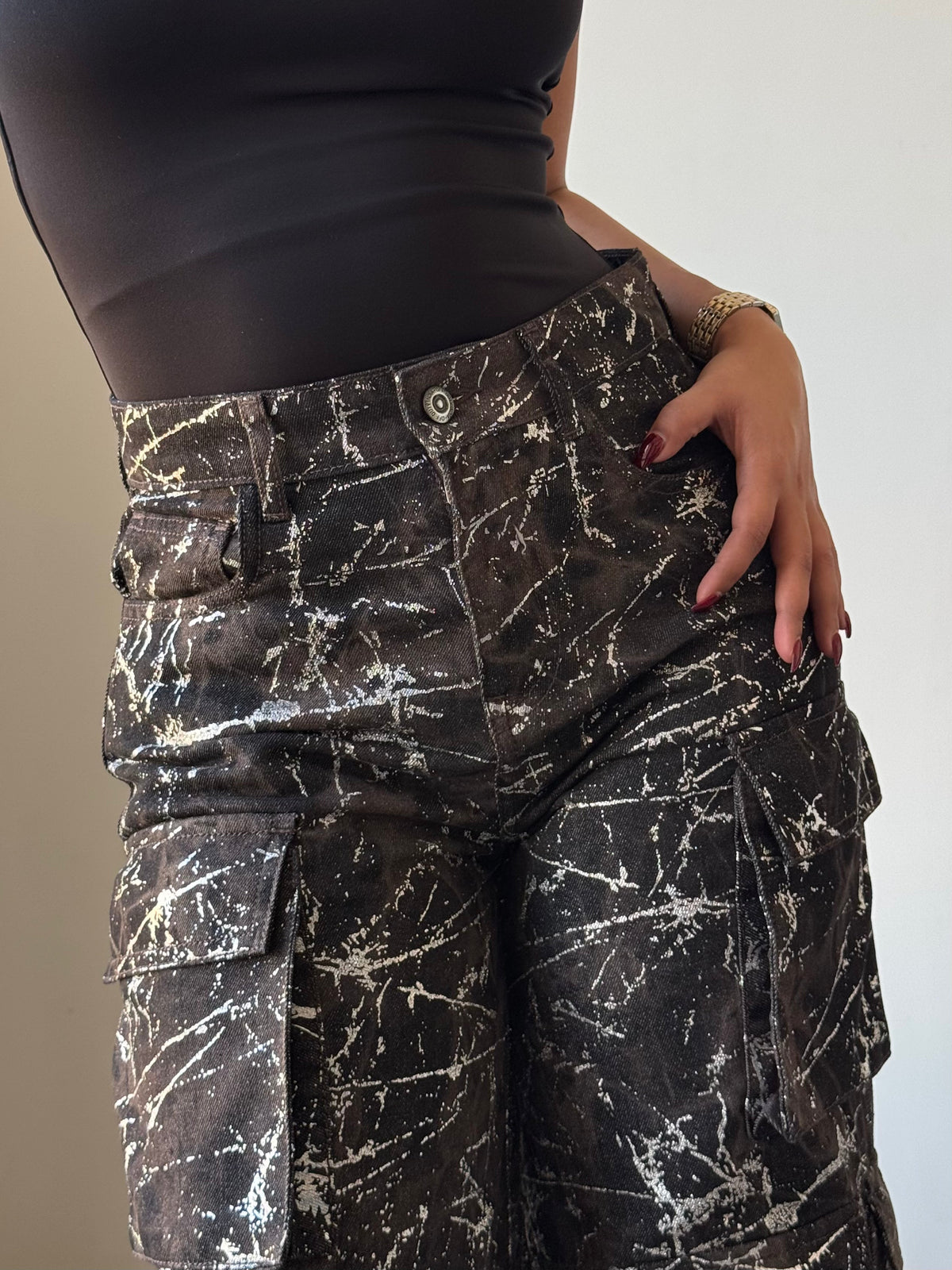 Milan High Street Foil Cargo Denim — image 2