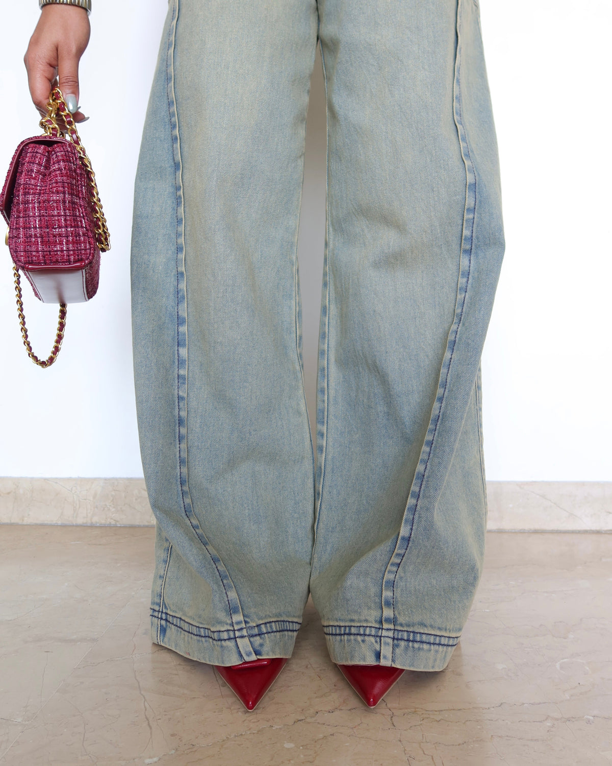 Muted Blue Baggy Wide Leg Jeans — image 3
