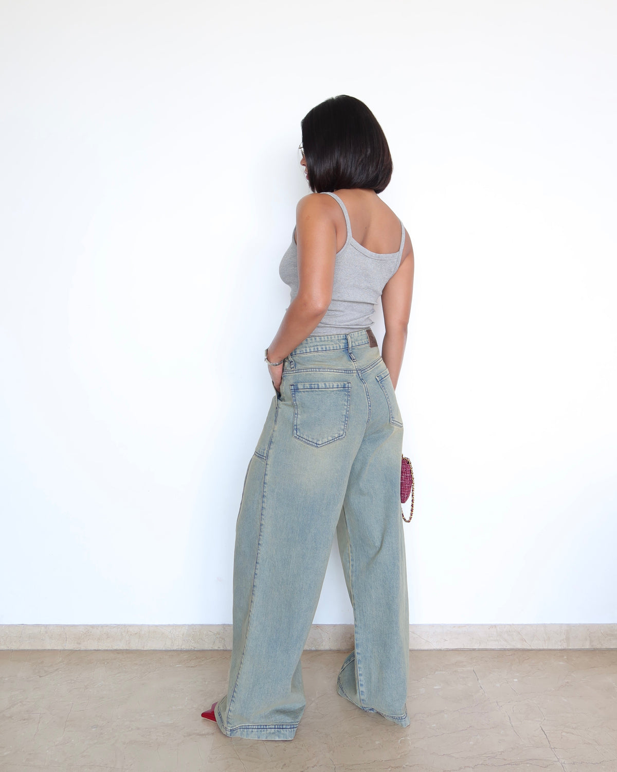 Muted Blue Baggy Wide Leg Jeans — image 5